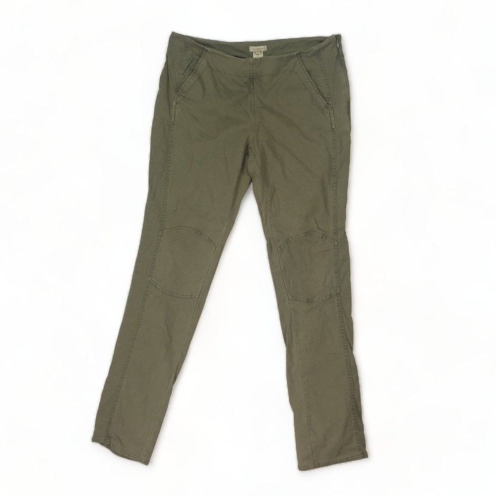 Sundance Pants Side Zip Army Green Front Pockets No Rear Pockets Linen Blend S